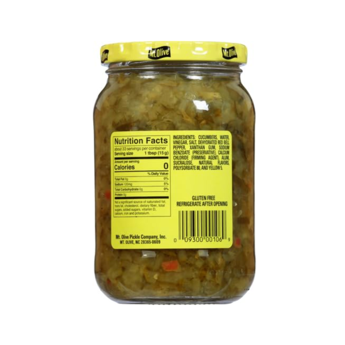 Mt. Olive No Added Sugar Sweet Relish, 16 oz